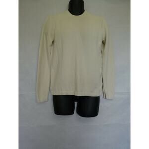 / Vince. Men’s Cream Knit Sweater Long Sleeve Crew Neck 100% Cotton Size S